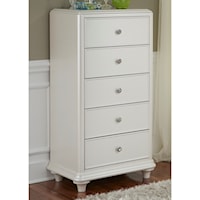 Contemporary Glass 5 Drawer Lingerie Chest