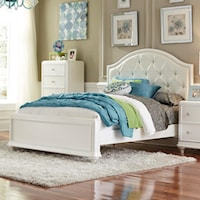 Glam Twin Panel Bed with Upholstered Headboard