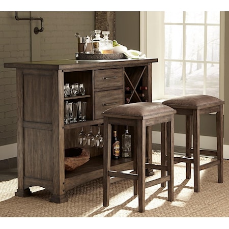 3 Piece Bar and Stool Set