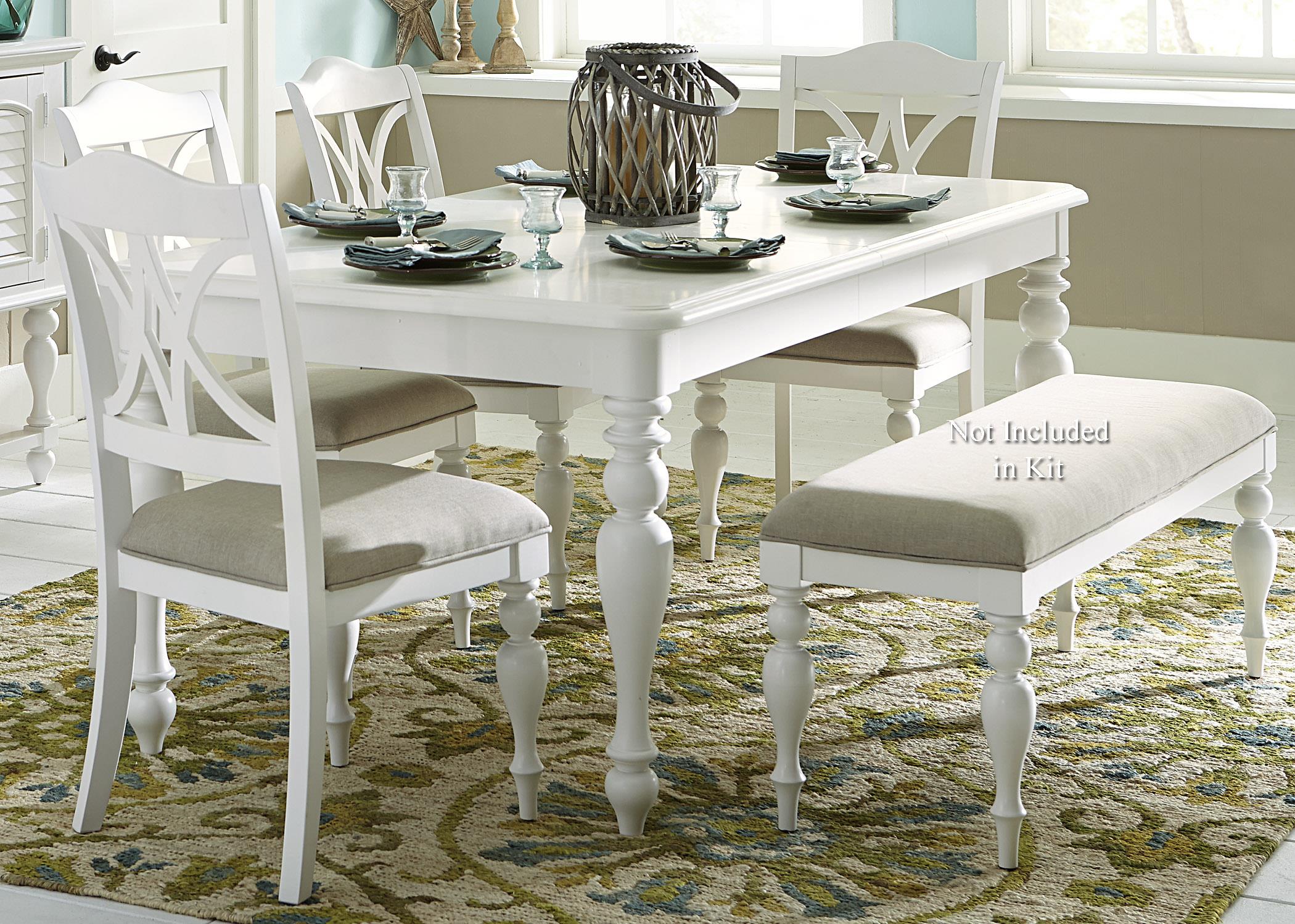 5 Piece Rectangular Table Set with Turned Legs