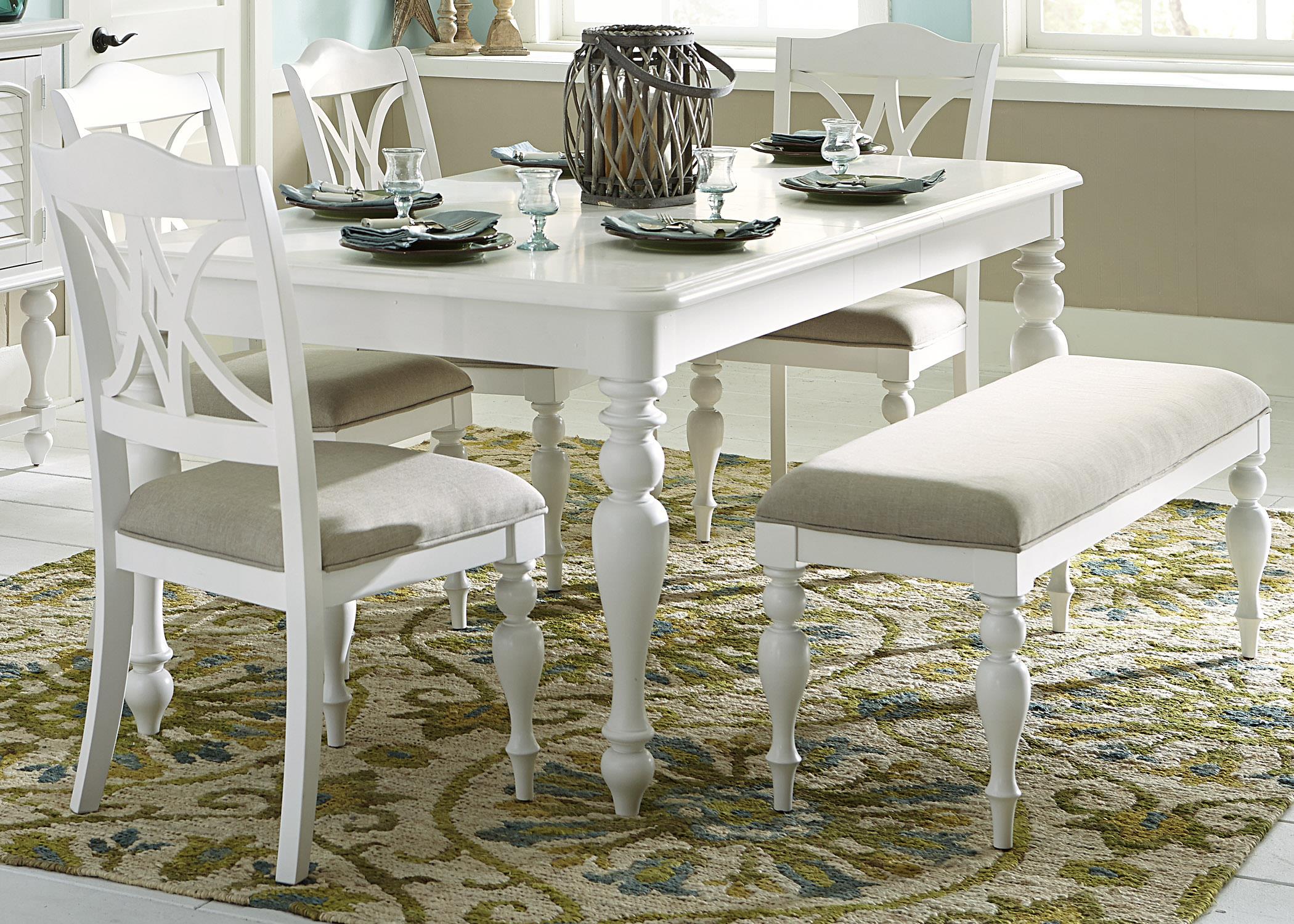 6 Piece Rectangular Table Set with Turned Legs