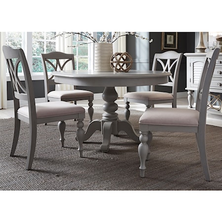 5 Piece Pedestal Table Set 