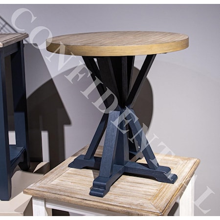 Round Pedestal End Table