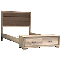 Contemporary Rustic Full Storage Bed