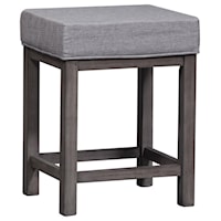 Set of 3 Backless Padded Barstools in a Greystone Finish