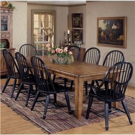 9 Piece Leg Table & Bowback Chair Set