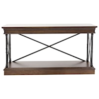 Metal/Wood Sofa Table with Shelf