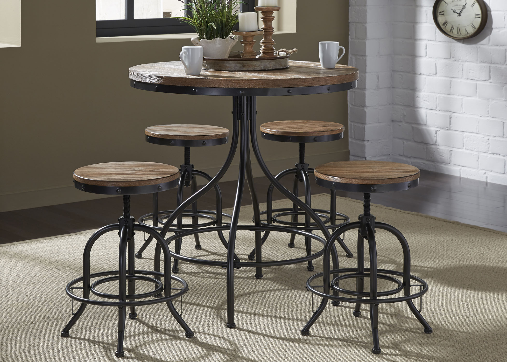 5-Piece Pub Table and Bar Stool Set