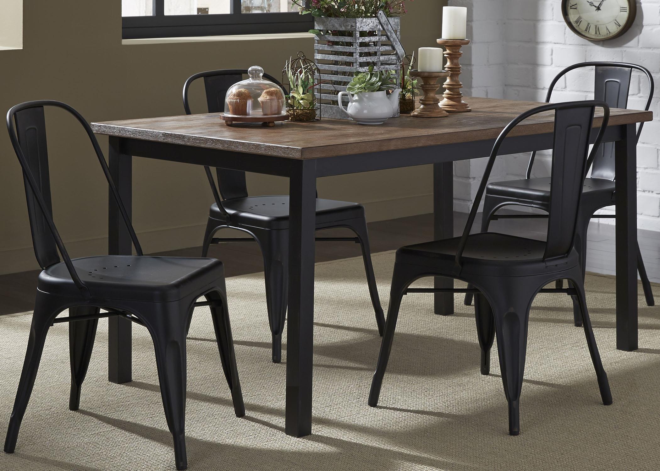 5-Piece Gathering Table and Bow Back Side Chair Set
