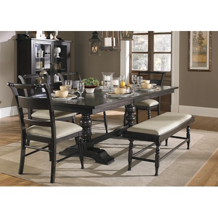 6 Piece Trestle Table Set