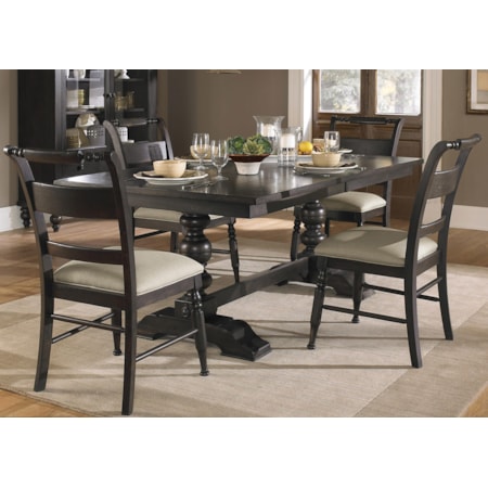 5 Piece Trestle Table Set