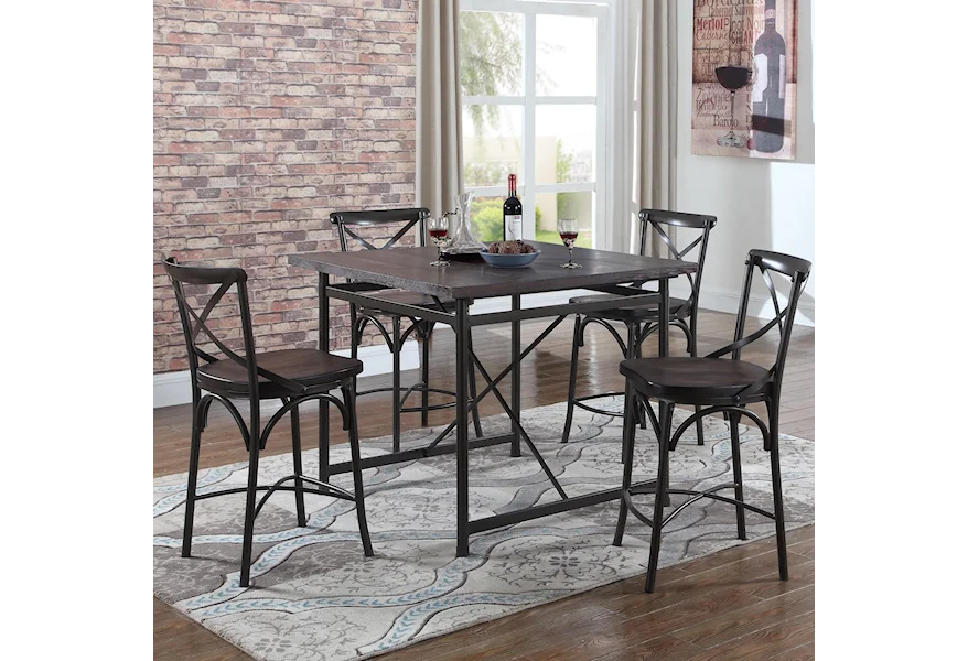 1663 Counter Height Pub Table and Stool Set by Lifestyle at Household Furniture