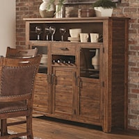Tall Buffet with Doors, Drawers, and Wine Storage
