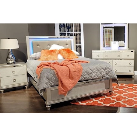 LIGHTED KING SIZE BED
