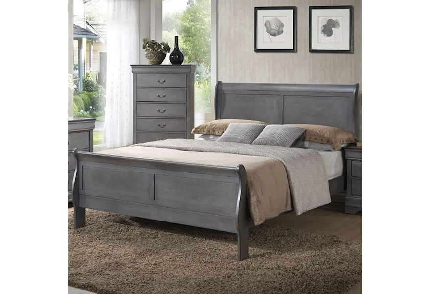 4934A Twin Sleigh Bed by Lifestyle at Beck's Furniture