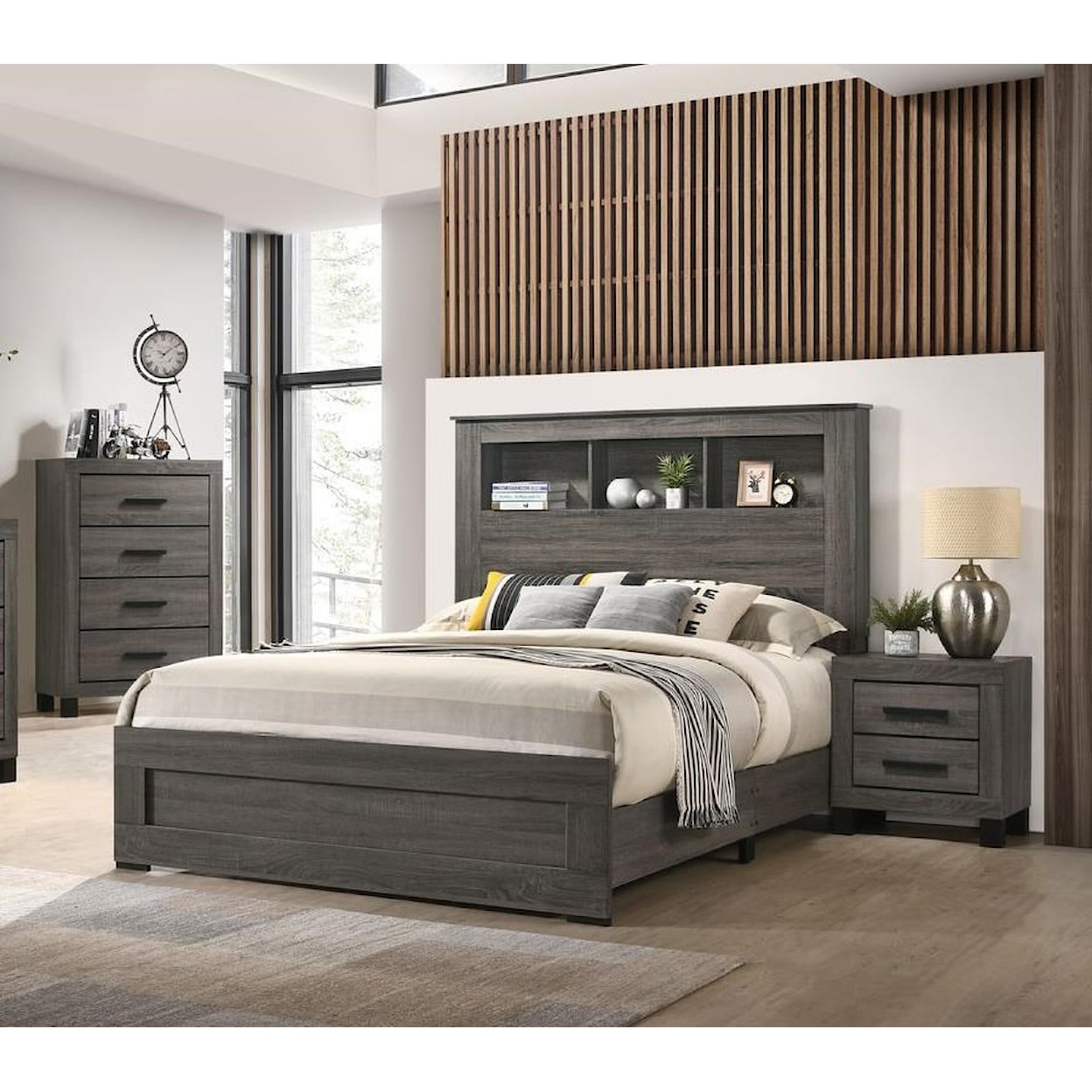 Lifestyle 8321 5 Piece Queen Bookcase Bedroom Group