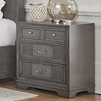 Traditional 3-Drawer Nightstand in Grey Finish