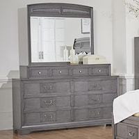 Traditional 8-Drawer Dresser in Grey Finish