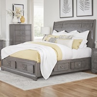 Traditional Queen Storage Bed with 6 Drawers