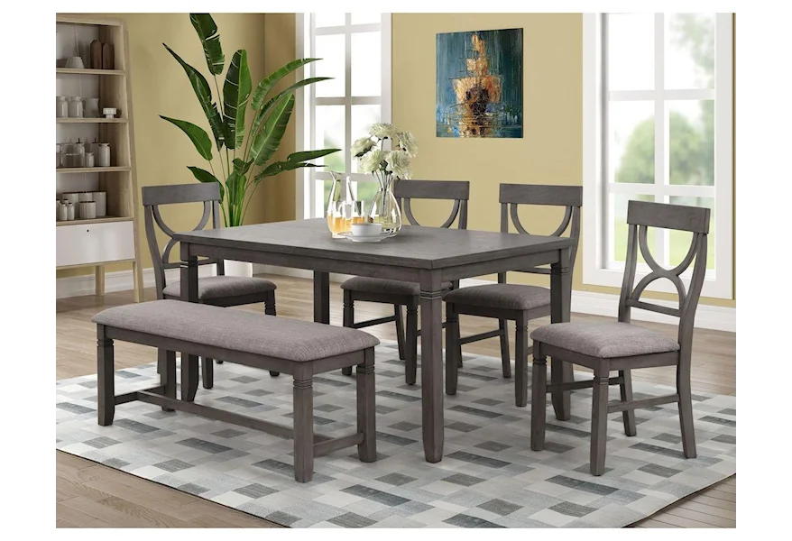 8618 Dining Table, 4 Side Chairs and Bench by Lifestyle at Sam's Furniture Outlet