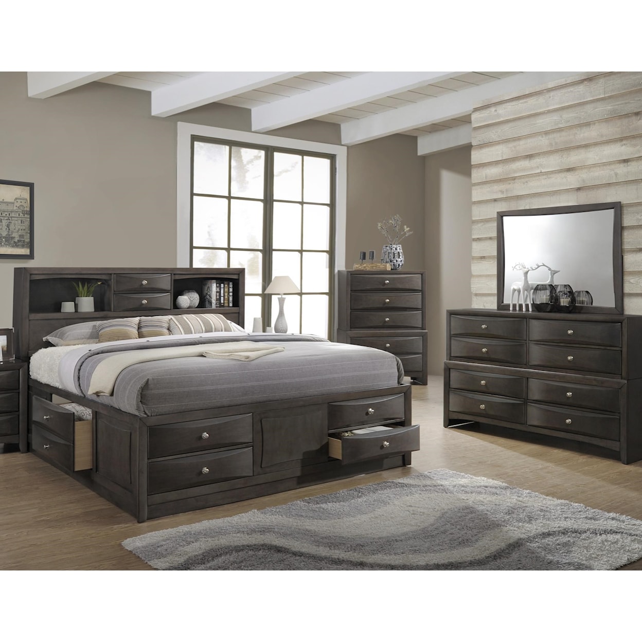 Lifestyle Todd Gray Queen 5 Piece Bedroom Group
