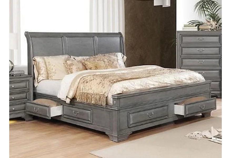 C2196Grey King Size Storge Bed by Lifestyle at Furniture Fair - North Carolina