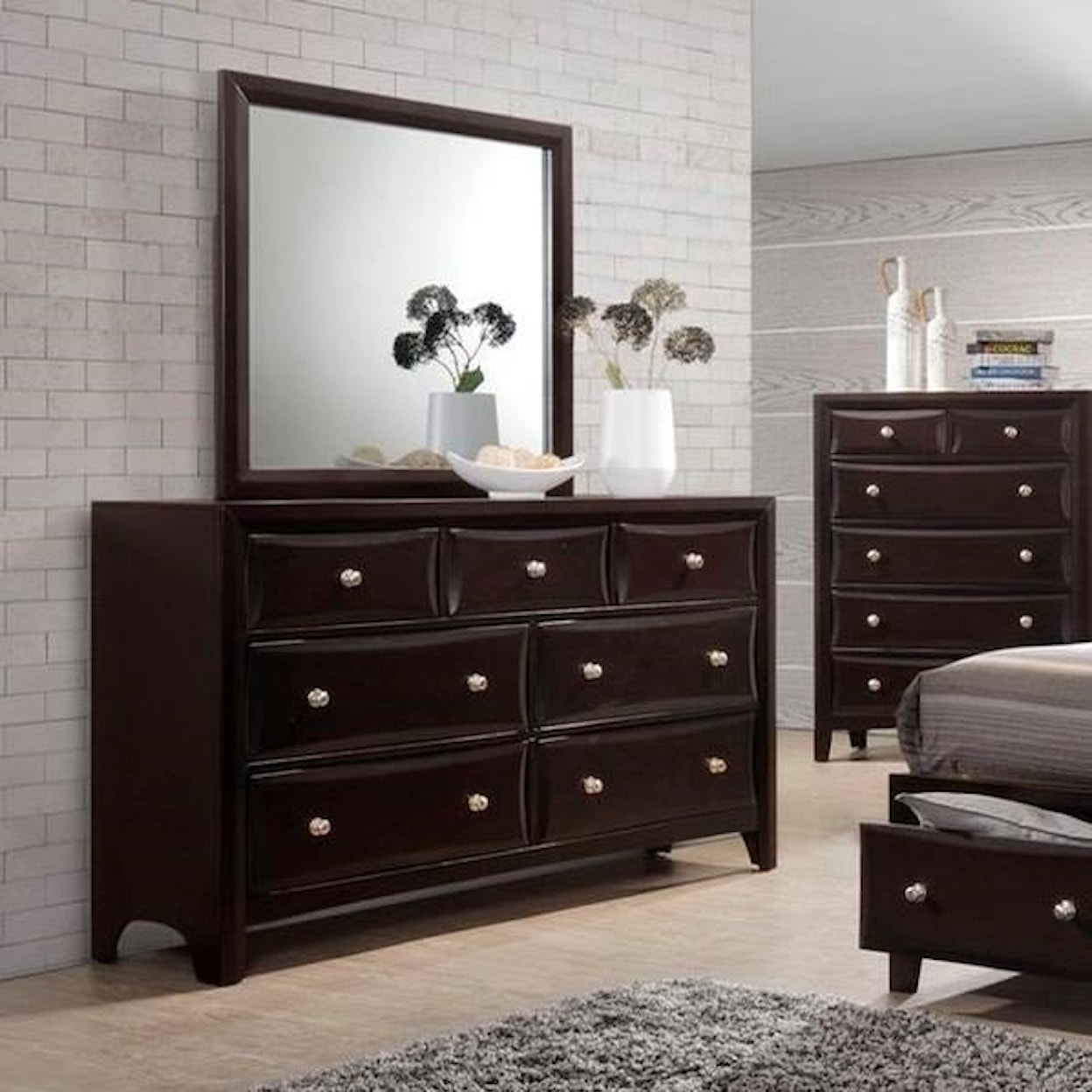 Lifestyle Jessgal 7 Drawer Dresser and Mirror