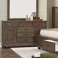 Rustic Dresser with Drawers and Doors