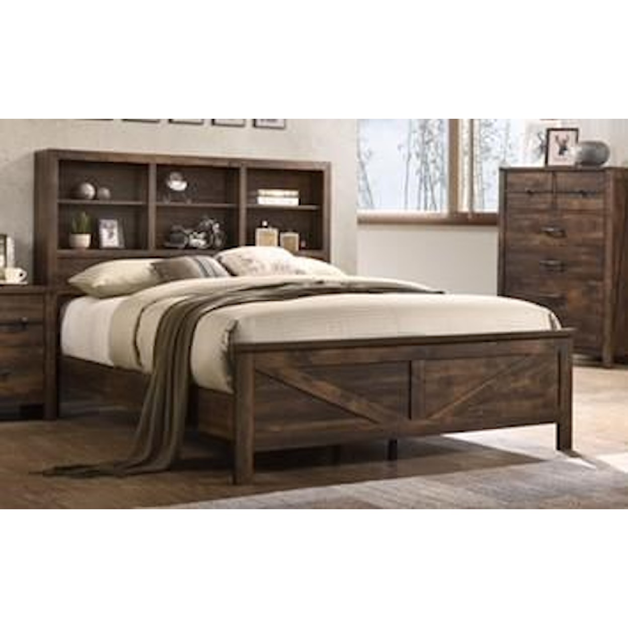 Lifestyle C8100A Queen Bookcase Bed