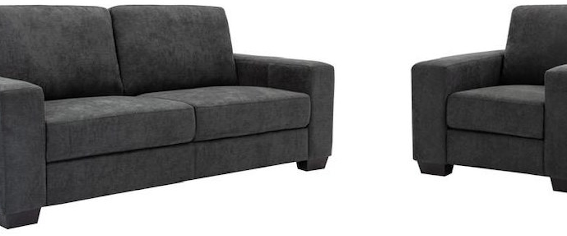 Dark Grey Sofa and Chair Set