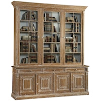Titan Bookcase with 3 Upper Glass Doors and 4 Shelves