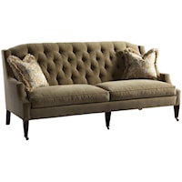 Linley Park Sofa with Tufted Back and Tapered Front Legs with Casters