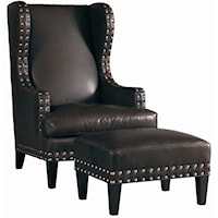 Clayton Transitional Wing Chair & Ottoman