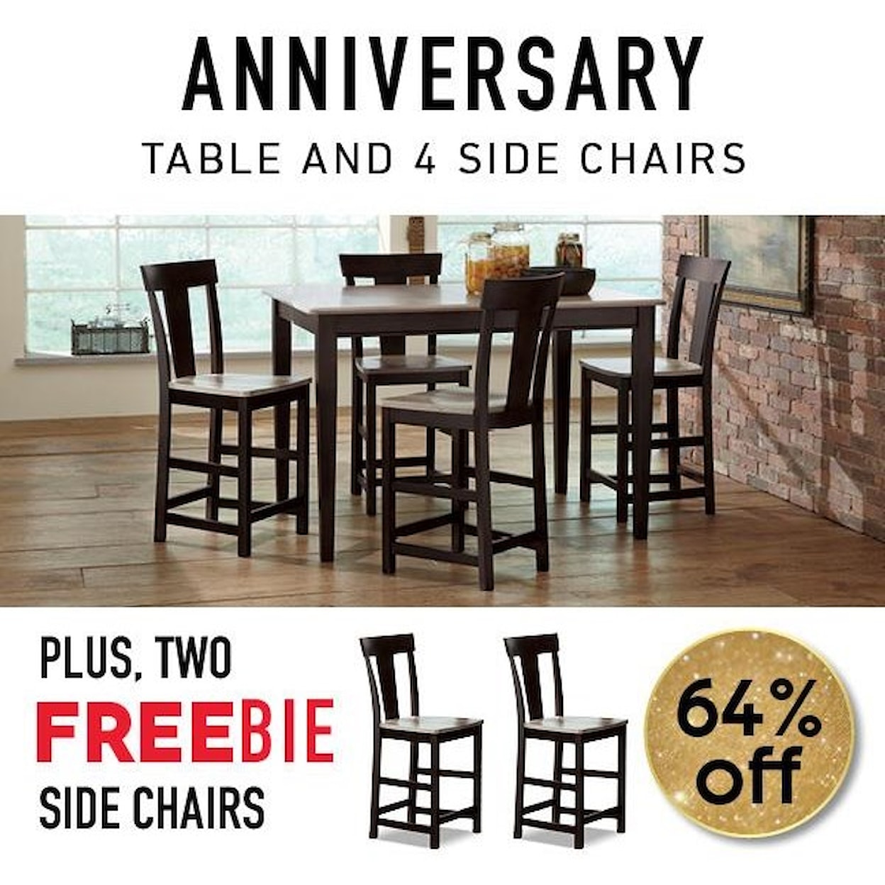 L.J. Gascho Furniture Anniversary II Anniversary Dining Set with Freebie!