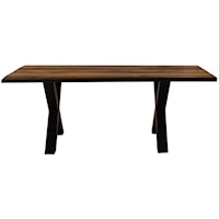 Dining Table with Solid Wood Top