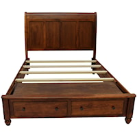 King Storage Bed with Sleigh Headboard