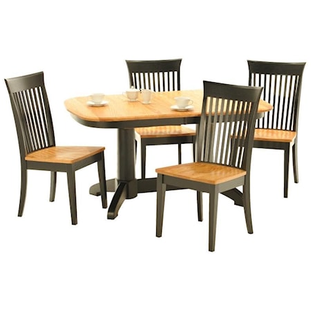 Dining Table and Slated Chair Group