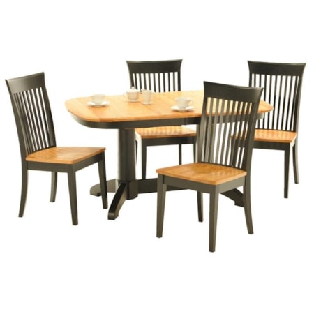 Dining Table and Slated Chair Group