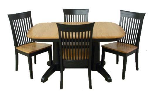 L.J. Gascho Furniture Split Rock Dining Table and Slated Chair Group