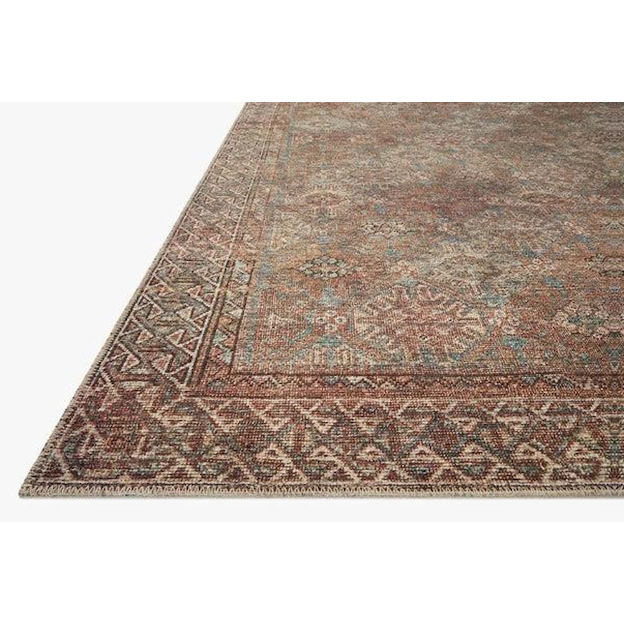 Loloi Rugs Billie 7'6X9'6 AQUA/RUST