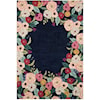 Reeds Rugs Les Fleurs 3-6 x 5-6 RP Indigo/Multi Area Rug