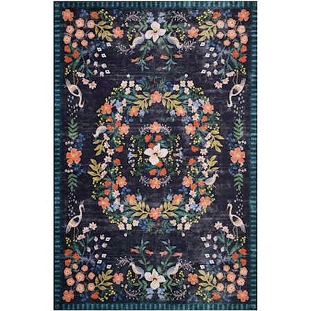 5-0 X 7-6 Black/Multi Area Rug