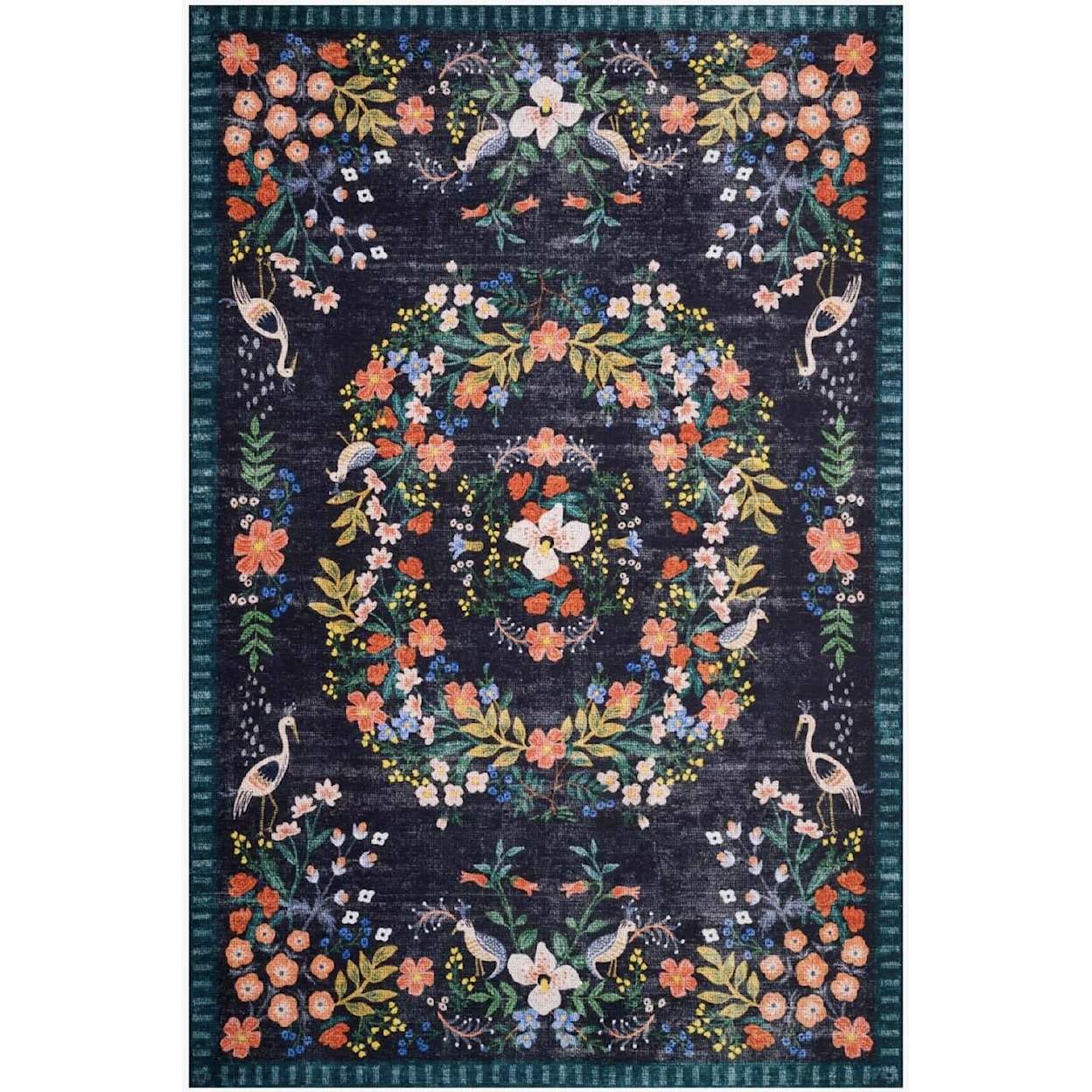 Reeds Rugs PALAIS 2-3 X 5-0 Black/Multi Area Rug