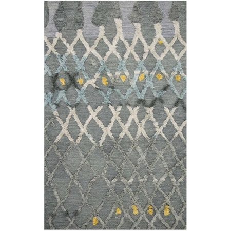 5-0 X 7-6 Grey/Multi Area Rug