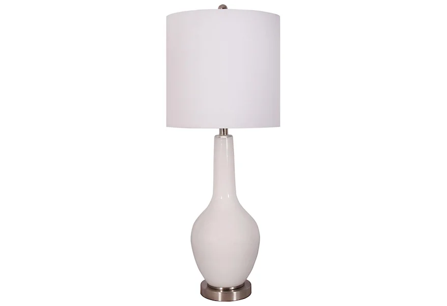 LUX170 Pair of 33" White Table Lamps by Lux Lighting Group at Sam Levitz Furniture