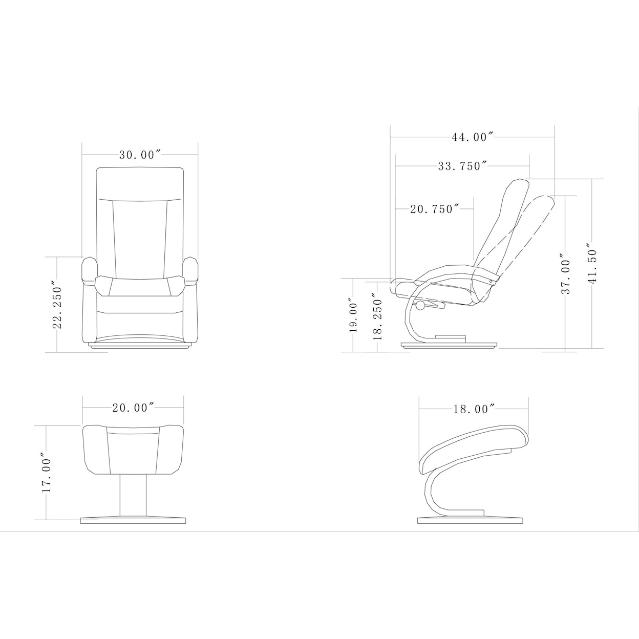 Mac Motion Chairs Hamilton Relax-R™ Recliner and Ottoman