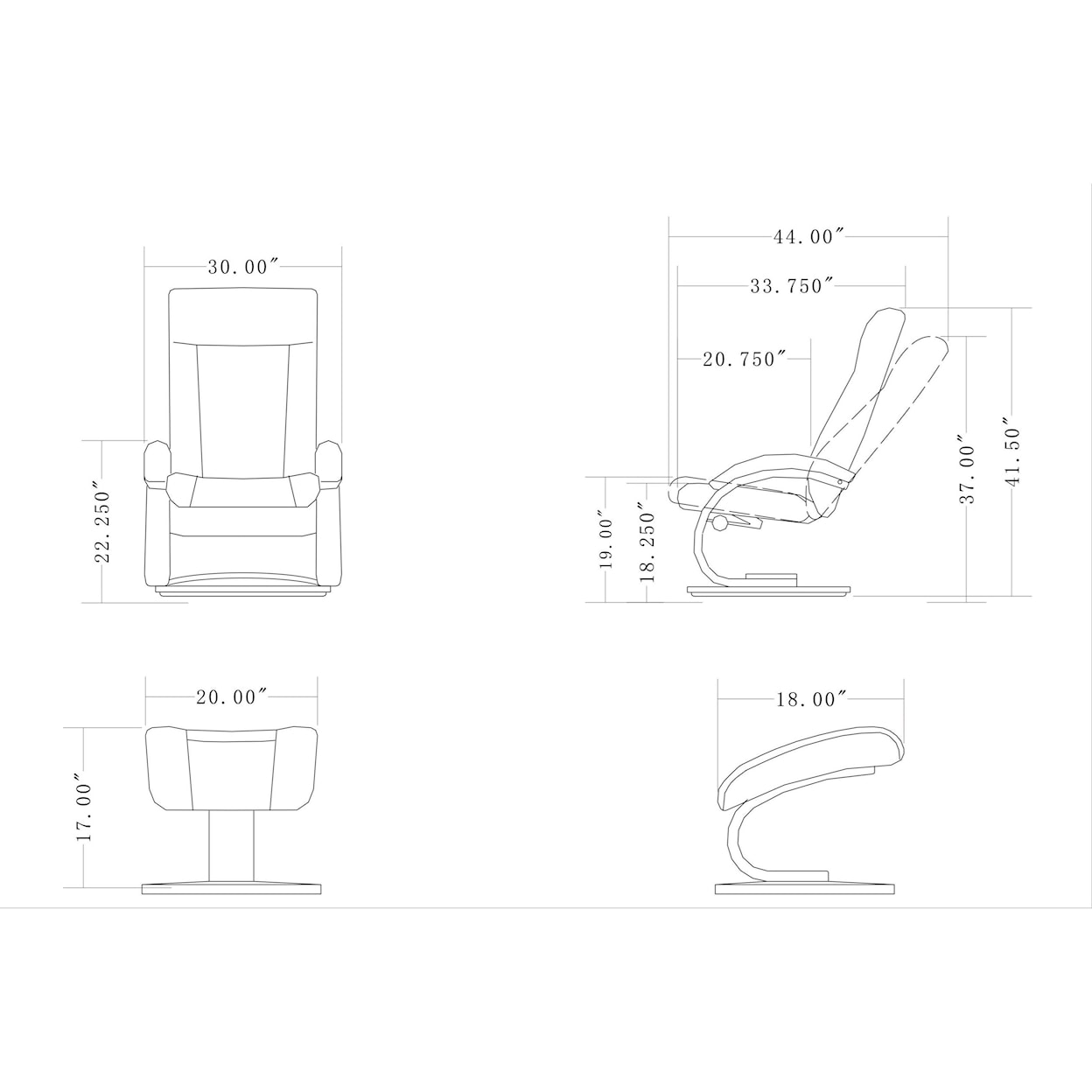 Mac Motion Chairs Hamilton Relax-R™ Recliner and Ottoman