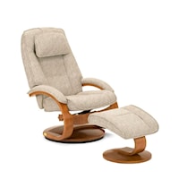 Bergen Reclining Chair and Ottoman with Hardwood Frame