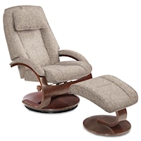 Bergen Reclining Chair and Ottoman with Hardwood Frame