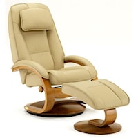 Bergen Reclining Chair and Ottoman with Hardwood Frame